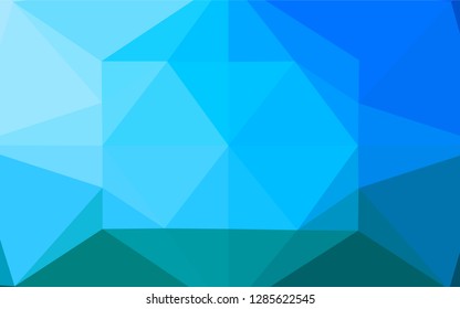 Light BLUE vector abstract mosaic backdrop. Geometric illustration in Origami style with gradient.  The textured pattern can be used for background.