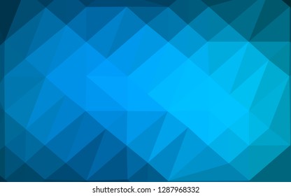 Light BLUE vector abstract mosaic pattern. Shining illustration, which consist of triangles. Completely new design for your business.