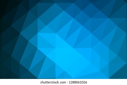 Light BLUE vector abstract mosaic backdrop. Colorful illustration in Origami style with gradient.  Template for your brand book.