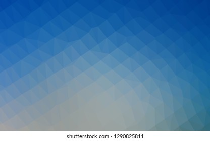 Light BLUE vector abstract mosaic pattern. Glitter abstract illustration with an elegant design. Triangular pattern for your business design.