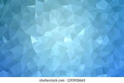Light BLUE vector abstract mosaic backdrop. Triangular geometric sample with gradient.  Best triangular design for your business.