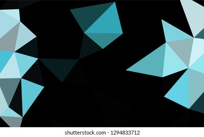 Light BLUE vector abstract mosaic backdrop. Geometric illustration in Origami style with gradient.  A completely new design for your business.