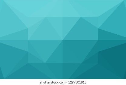 Light BLUE vector abstract mosaic backdrop. Colorful illustration in abstract style with gradient. Triangular pattern for your business design.