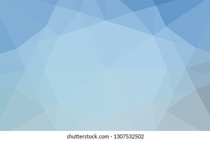 Light BLUE vector abstract mosaic background. Shining illustration, which consist of triangles. The elegant pattern can be used as part of a brand book.