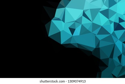 Light BLUE vector abstract mosaic pattern. Creative illustration in halftone style with gradient. The best triangular design for your business.