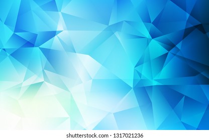 Light BLUE vector abstract mosaic backdrop. Triangular geometric sample with gradient.  New template for your brand book.