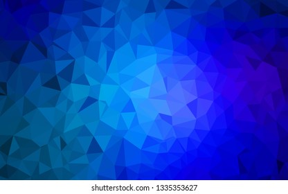 Light BLUE vector abstract mosaic background. Glitter abstract illustration with an elegant triangles. Triangular pattern for your design.