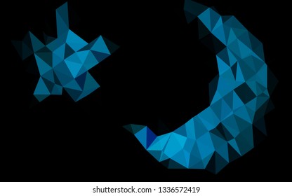 Light BLUE vector abstract mosaic backdrop. Triangular geometric sample with gradient.  The best triangular design for your business.