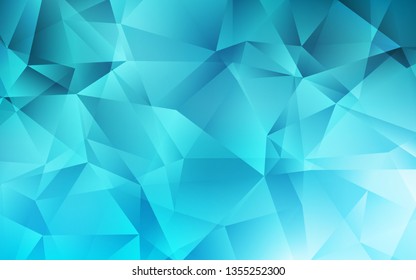 Light BLUE vector abstract mosaic pattern. Creative illustration in halftone style with triangles. Triangular pattern for your design.