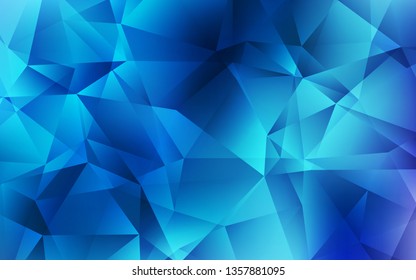 Light BLUE vector abstract mosaic pattern. A sample with polygonal shapes. Completely new template for your banner.