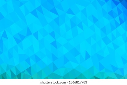 Light BLUE vector abstract mosaic backdrop. Colorful illustration in Origami style with gradient.  Template for a cell phone background.