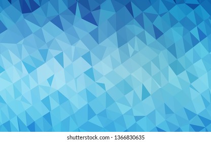 Light BLUE vector abstract mosaic backdrop. A completely new color illustration in a vague style. The best triangular design for your business.