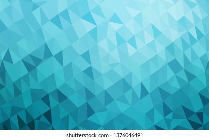 Light BLUE vector abstract mosaic backdrop. Colorful illustration in Origami style with gradient.  The best triangular design for your business.