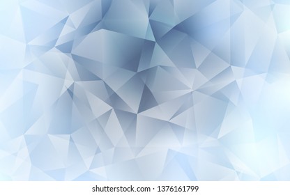 Light BLUE vector abstract mosaic background. Shining polygonal illustration, which consist of triangles. Brand new style for your business design.
