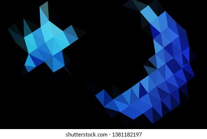 Light BLUE vector abstract mosaic backdrop. Geometric illustration in Origami style with gradient. New texture for your design.