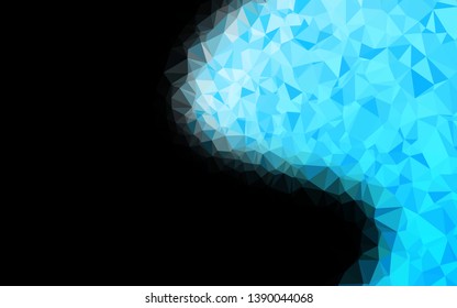 Light BLUE vector abstract mosaic pattern. Colorful illustration in Origami style with gradient.  Completely new template for your business design.