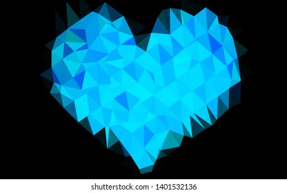 Light BLUE vector abstract mosaic pattern. Triangular geometric sample with gradient.  Template for a cell phone background.