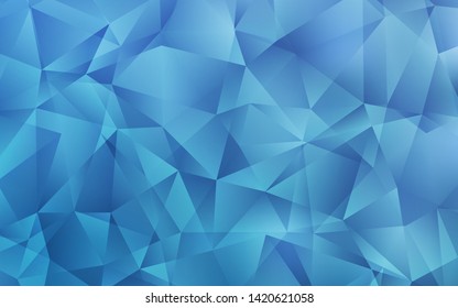 Light BLUE vector abstract mosaic pattern. Shining polygonal illustration, which consist of triangles. New template for your brand book.