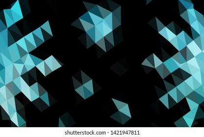 Light BLUE vector abstract mosaic backdrop. A vague abstract illustration with gradient. The best triangular design for your business.