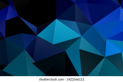 Light BLUE vector abstract mosaic backdrop. Shining illustration, which consist of triangles. The best triangular design for your business.