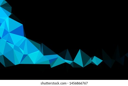 Light BLUE vector abstract mosaic pattern. Colorful illustration in Origami style with gradient.  Completely new template for your business design.