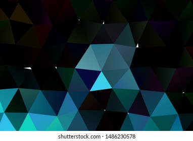Light BLUE vector abstract mosaic backdrop. A sample with polygonal shapes. The best triangular design for your business.