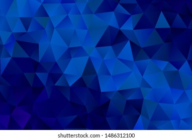 Light BLUE vector abstract mosaic pattern. Creative illustration in halftone style with triangles. Triangular pattern for your design.