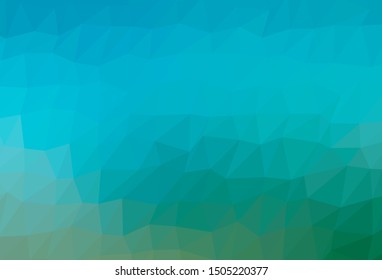 Light BLUE vector abstract mosaic background. Colorful illustration in Origami style with gradient.  Brand new style for your business design.