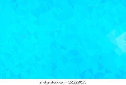 Light BLUE vector abstract mosaic background. Colorful illustration in Origami style with gradient.  Triangular pattern for your business design.