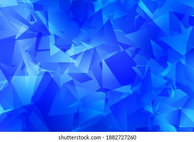 Fondo de mosaico abstracto de vector claro AZUE. Ilustración colorida y brillante con triángulos. Patrón triangular para tu diseño.