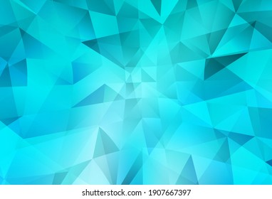 Patrón de mosaico abstracto del vector ligero AZUL. Ilustración geométrica creativa en estilo Origami con gradiente. Nuevo diseño para su negocio.