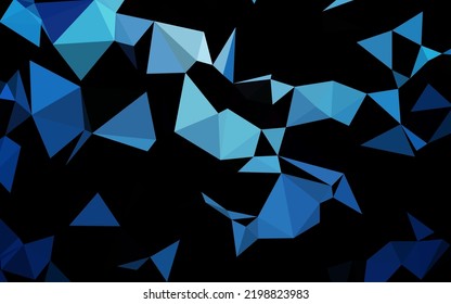 Light BLUE vector abstract mosaic background. Colorful illustration in Origami style with gradient.  Triangular pattern for your business design.
