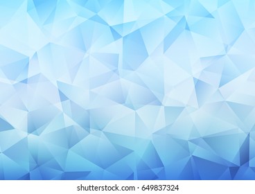 Light BLUE vector abstract mosaic template. Shining illustration, which consist of triangles. Brand-new design for your business.