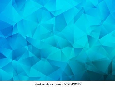 Light BLUE vector abstract mosaic background. Triangular geometric sample with gradient.  Triangular pattern for your business design.