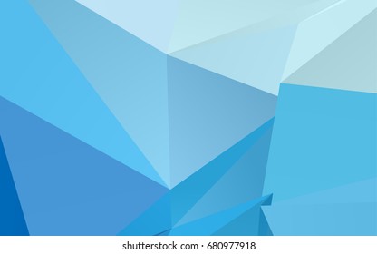 Light BLUE vector abstract mosaic pattern. Geometric illustration in Origami style with gradient.  The template can be used as a background for cell phones.