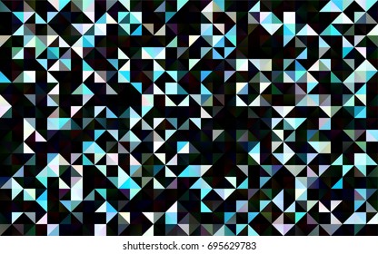 Light BLUE vector abstract mosaic pattern. Triangular geometric sample with gradient.  A completely new design for your business.