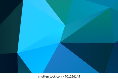 Light BLUE vector abstract mosaic pattern. Geometric illustration in Origami style with gradient.  The textured pattern can be used for background.