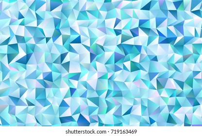 Light BLUE vector abstract mosaic background. Triangular geometric sample with gradient.  Brand-new design for your business.