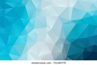 Light BLUE vector abstract mosaic pattern. Triangular geometric sample with gradient.  The elegant pattern can be used as part of a brand book.