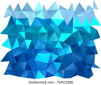 Light BLUE vector abstract mosaic pattern. Geometric illustration in Origami style with gradient.  The textured pattern can be used for background.