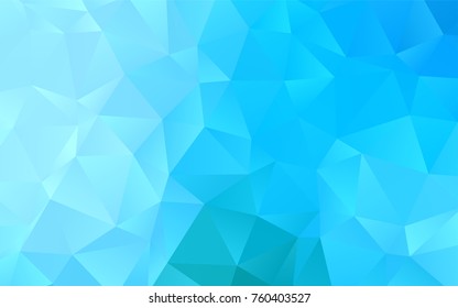 Light BLUE vector abstract mosaic template. Colorful abstract illustration with gradient. Triangular pattern for your business design.