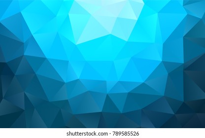 Light BLUE vector abstract mosaic template. Geometric illustration in Origami style with gradient.  The best triangular design for your business.