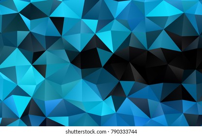 Light BLUE vector abstract mosaic background. Shining illustration, which consist of triangles. The textured pattern can be used for background.
