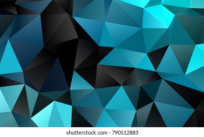 Light BLUE vector abstract mosaic pattern. Glitter abstract illustration with an elegant design. The best triangular design for your business.