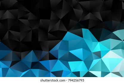 Light BLUE vector abstract mosaic template. Creative illustration in halftone style with gradient. The elegant pattern can be used as part of a brand book.