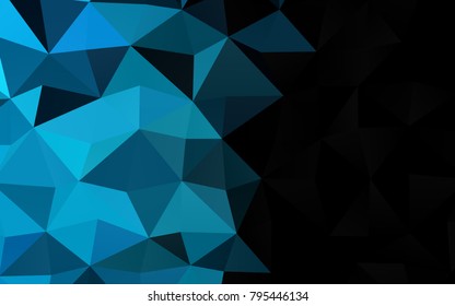 Light BLUE vector abstract mosaic template. Shining illustration, which consist of triangles. The template can be used as a background for cell phones.
