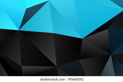 Light BLUE vector abstract mosaic pattern. Geometric illustration in Origami style with gradient.  A completely new template for your business design.