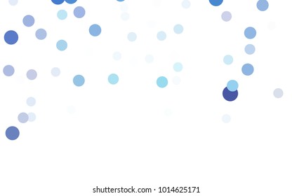 Light BLUE vector abstract pattern with circles. Geometry template for your business design. Background with colored spheres.