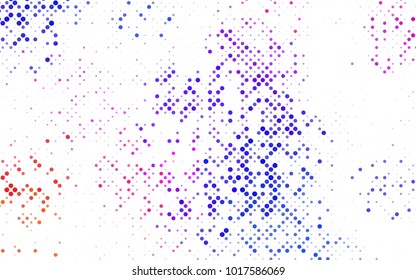Light BLUE vector abstract pattern with circles. Geometry template for your business design. Background with colored spheres.