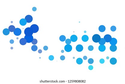 Light BLUE vector abstract pattern with circles. Geometry template for your business design. Background with colored spheres.